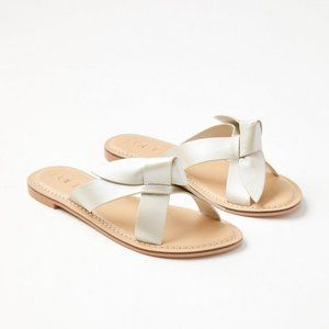 LOFT Silver Knotted Leather Sandals